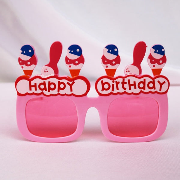 Happy Birthday Glasses Pink Ice Cream Party Glasses Fun as worn by Na U-chan (Choi Hyun-wook) on Racket Boys S01E10